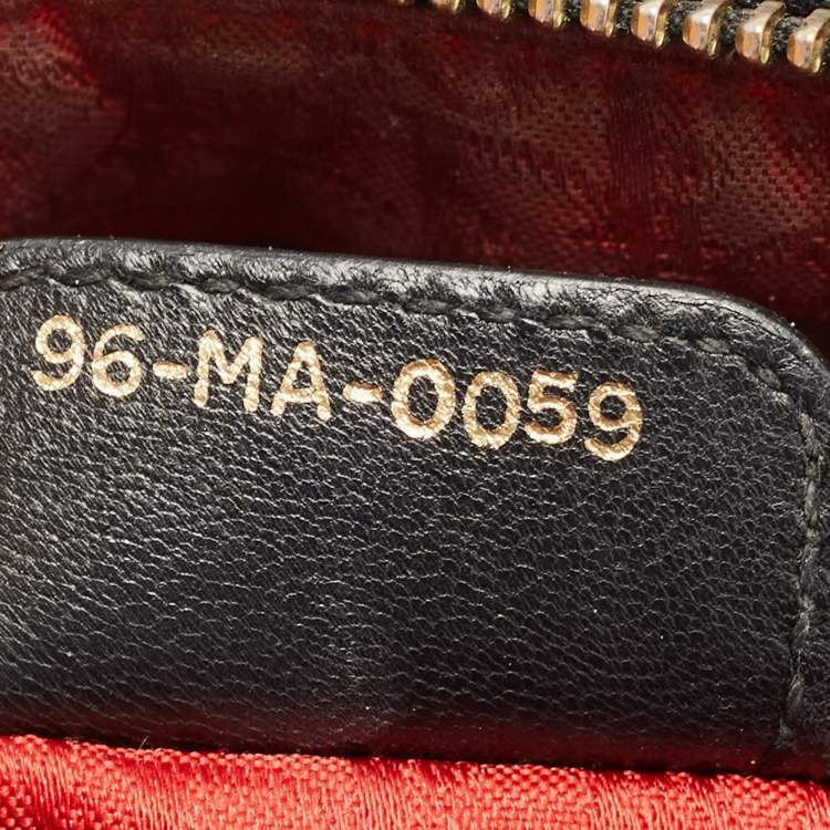 Pre Owned Dior Black Cannage Leather Medium Lady Dior Tote