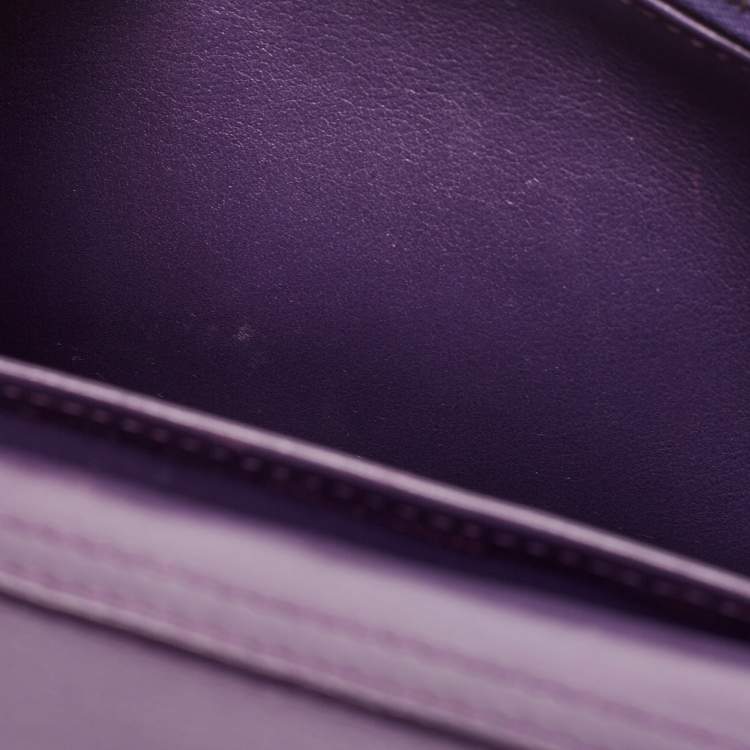 Pre Owned Dior Purple Cannage Patent Leather Miss Dior Promenade Chain Bag