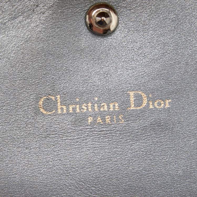 Pre Owned Dior Metallic Green Leather Diorama Wallet on Chain