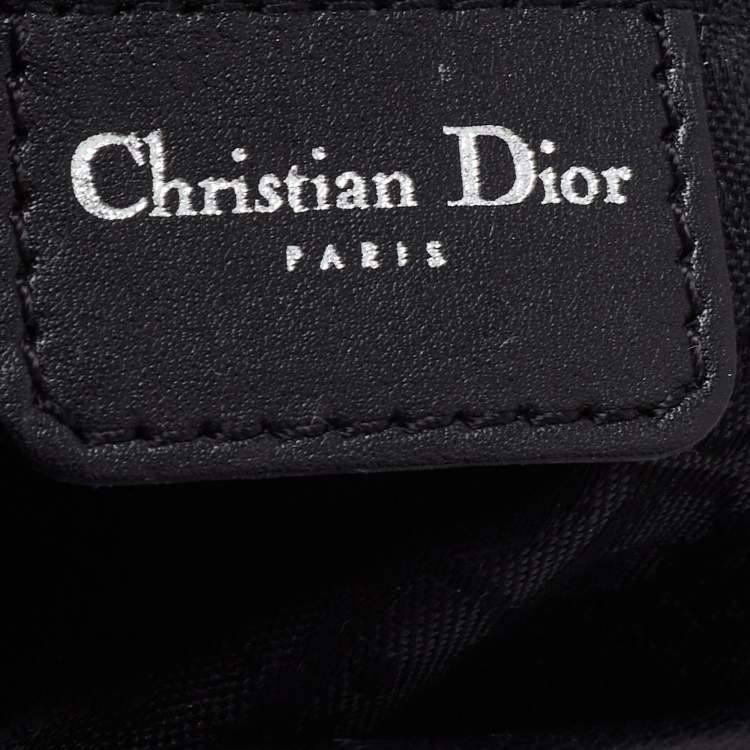 Pre Owned Dior Black/Gun Metal Python and Leather Saddle Bag