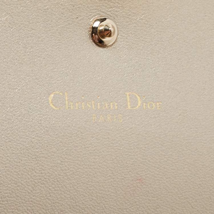 Pre Owned Dior Metallic Gold Leather Diorama Wallet on Chain