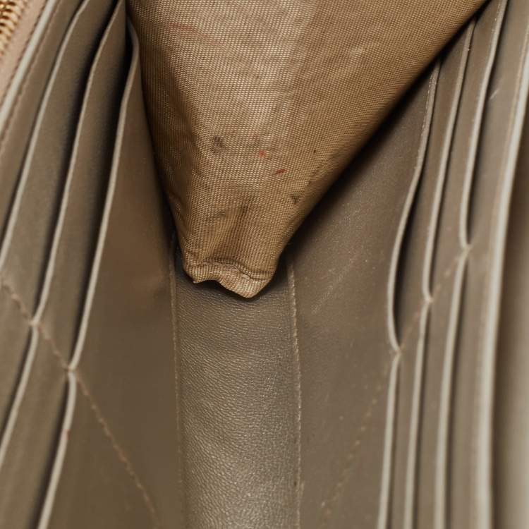 Pre Owned Dior Metallic Gold Leather Diorama Wallet on Chain