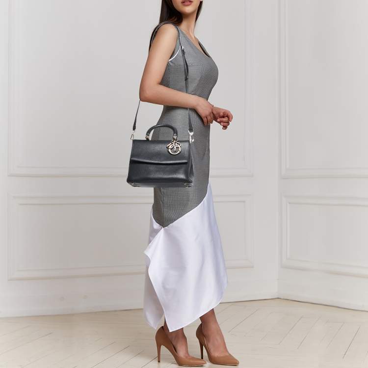 Pre Owned Dior Black Leather Mini Be Dior Top Handle Bag