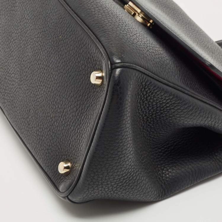 Pre Owned Dior Black Leather Mini Be Dior Top Handle Bag