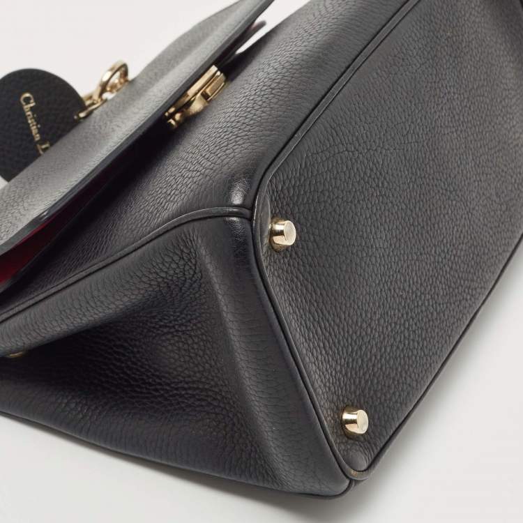 Pre Owned Dior Black Leather Mini Be Dior Top Handle Bag