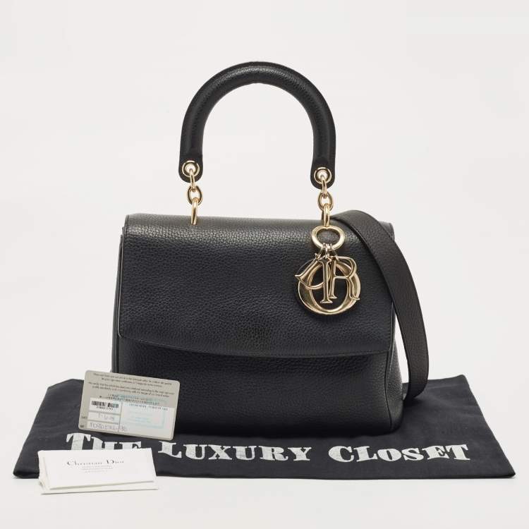 Pre Owned Dior Black Leather Mini Be Dior Top Handle Bag