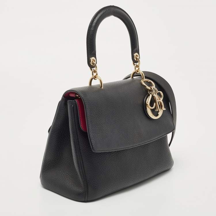 Pre Owned Dior Black Leather Mini Be Dior Top Handle Bag
