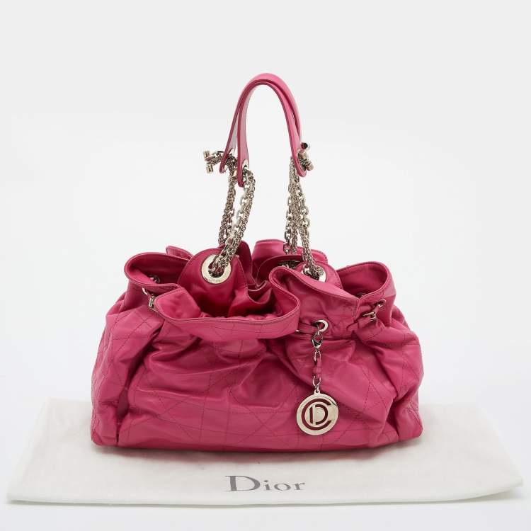 Pre Owned Dior Pink Cannage Leather Le Trente Hobo