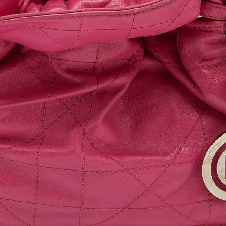 Pre Owned Dior Pink Cannage Leather Le Trente Hobo