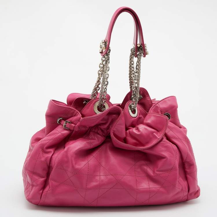 Pre Owned Dior Pink Cannage Leather Le Trente Hobo