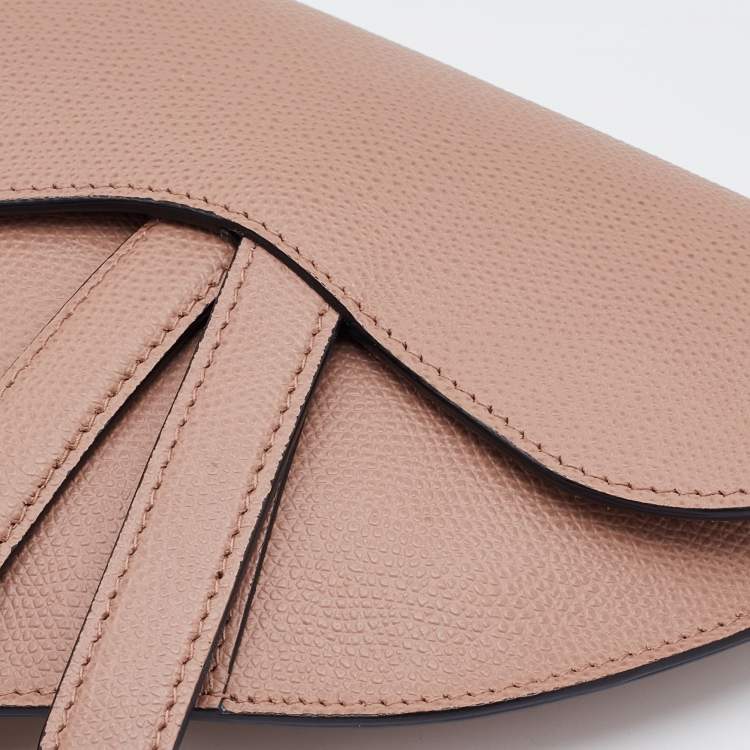 Pre Owned Dior Beige Leather Saddle Convertible Belt Bag