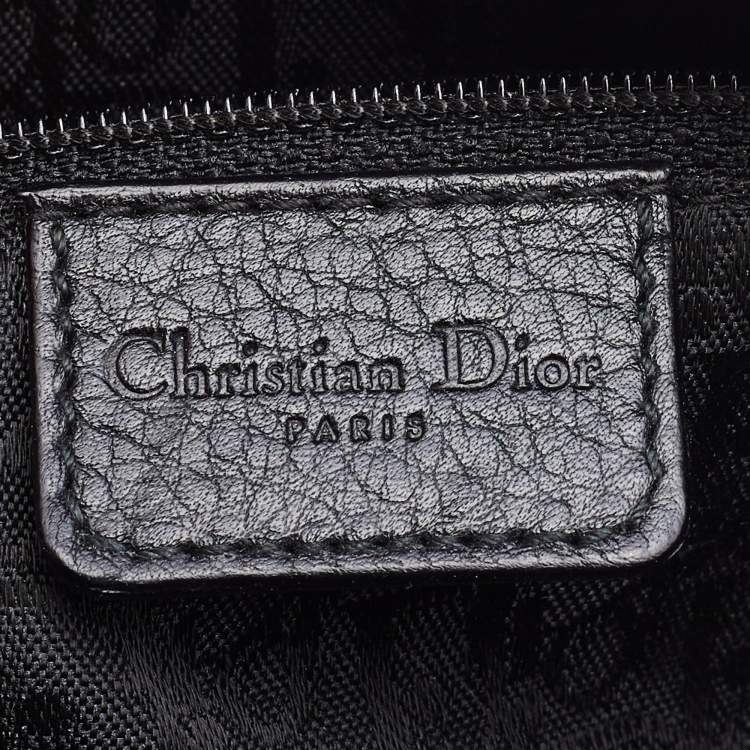 Pre Owned Dior Black Leather Small D Charm Satchel