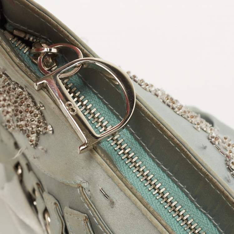 Pre Owned Dior Light Blue Satin Limited Edition 0109 Corset Ballet Hobo