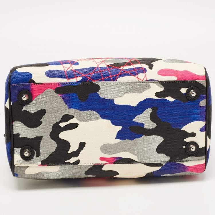 Pre Owned Dior Multicolor Camouflage Canvas Anselm Boston Bag