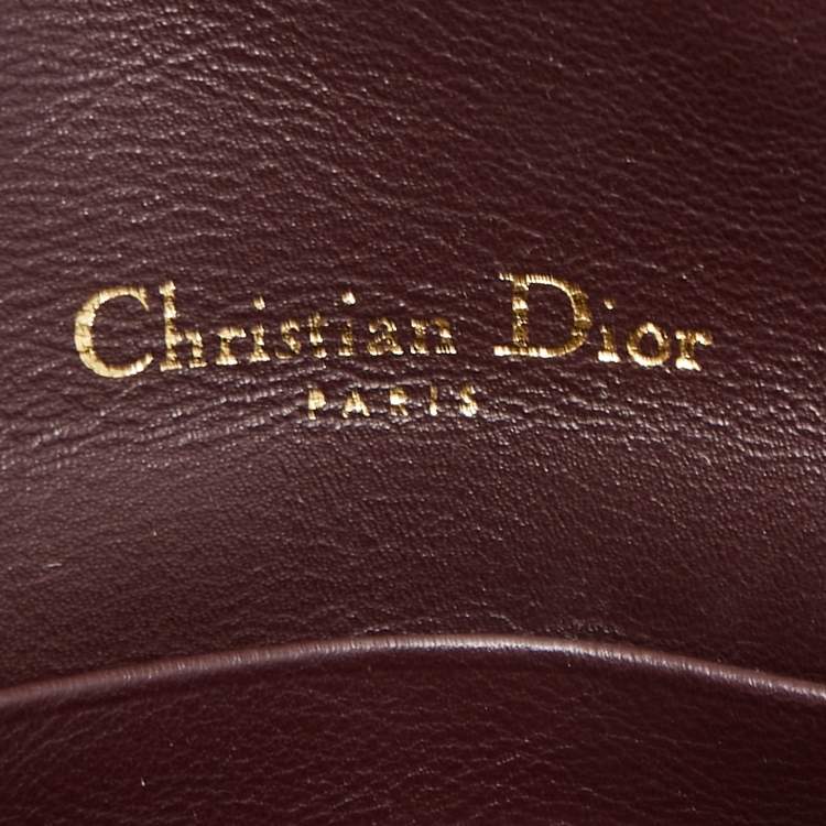 Pre Owned Dior Burgundy Oblique Canvas Saddle Belt Pouch
