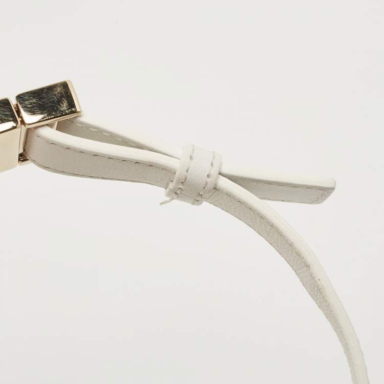 Pre Owned Dior White/Black Cannage Leather Medium Vibe Hobo