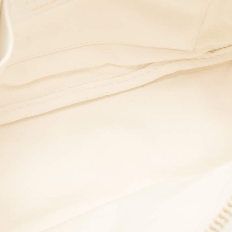 Pre Owned Dior White/Black Cannage Leather Medium Vibe Hobo