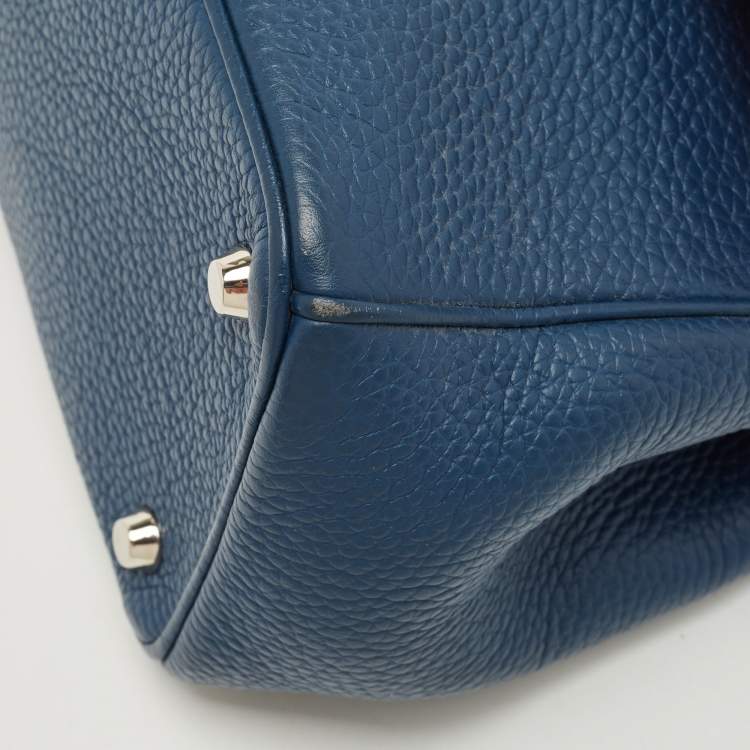 Pre Owned Dior Dark Blue Leather Small Be Dior Flap Top Handle Bag