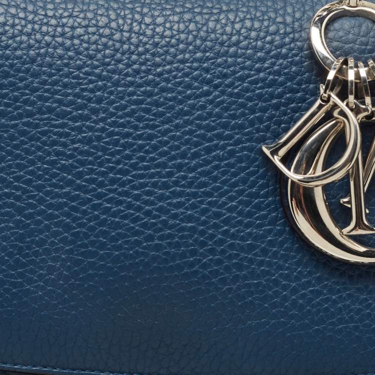 Pre Owned Dior Dark Blue Leather Small Be Dior Flap Top Handle Bag