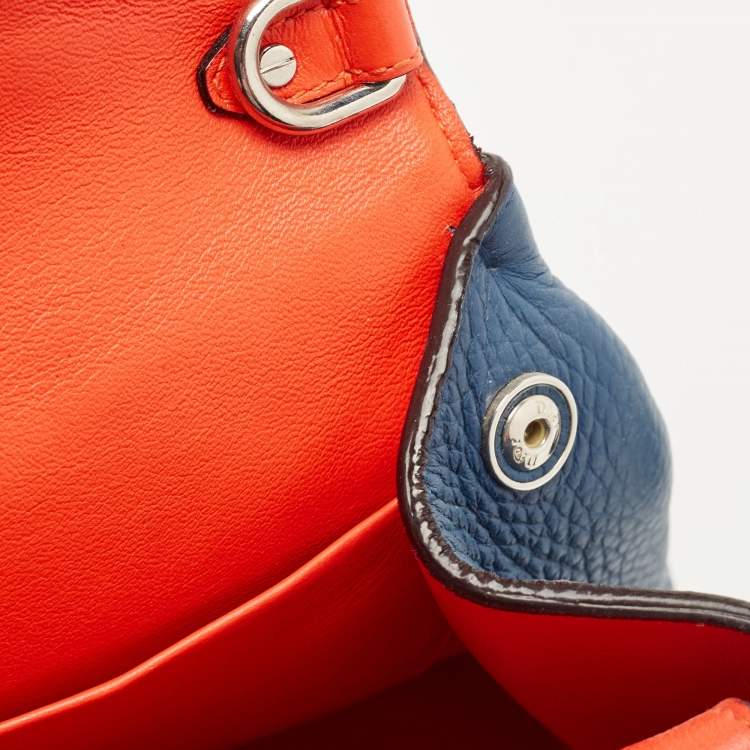 Pre Owned Dior Dark Blue Leather Small Be Dior Flap Top Handle Bag
