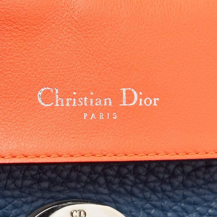Pre Owned Dior Dark Blue Leather Small Be Dior Flap Top Handle Bag