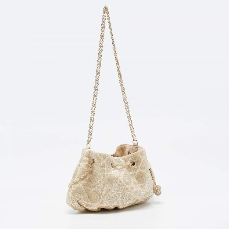 Pre Owned Dior Dusty Ivory Cannage Dream Bucket Bag