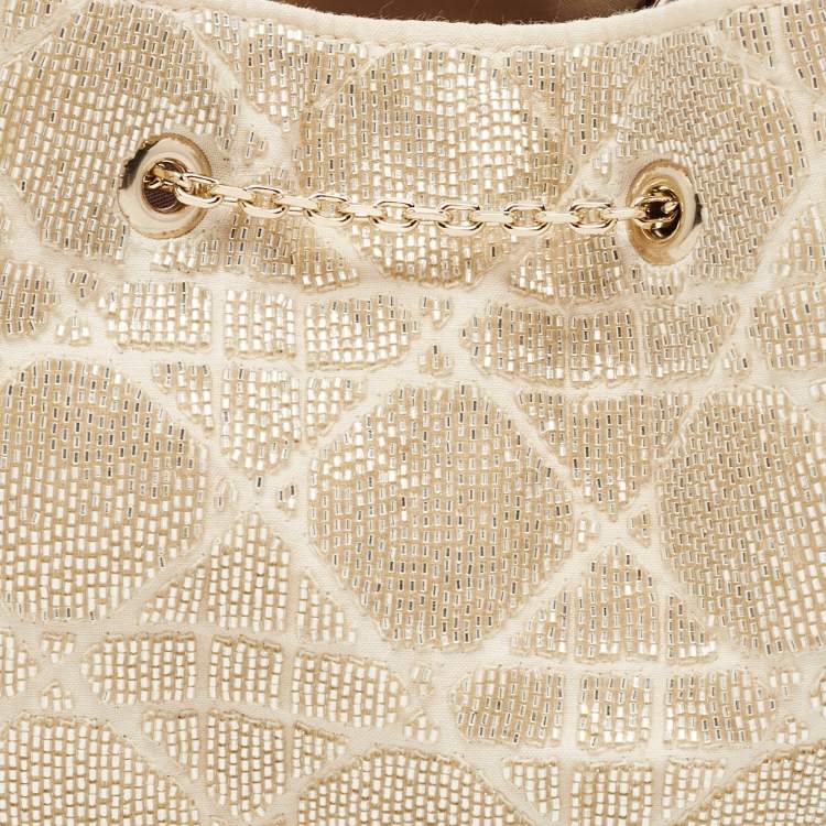 Pre Owned Dior Dusty Ivory Cannage Dream Bucket Bag