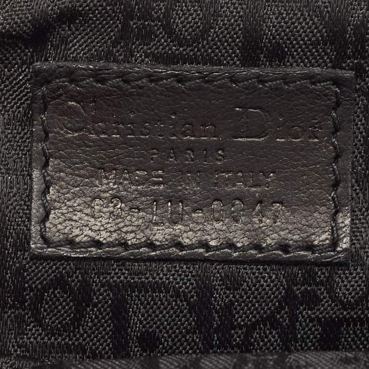 Pre Owned Dior Black Pleated Leather Frame Clutch