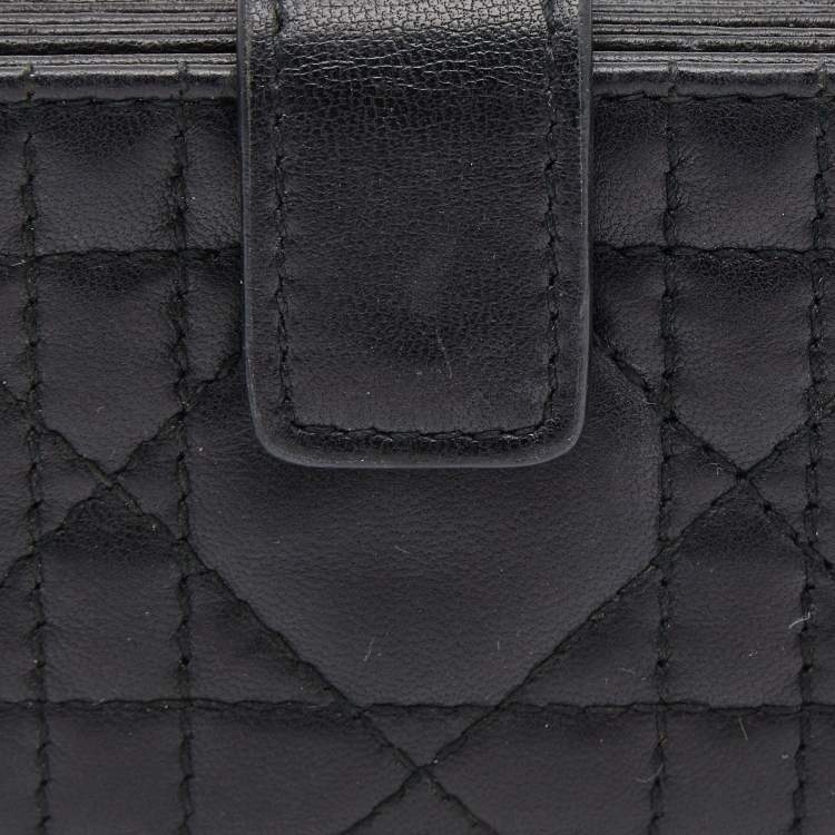 Pre Owned Dior Pink Cannage Leather Lady Dior 5 Gusset Card Holder