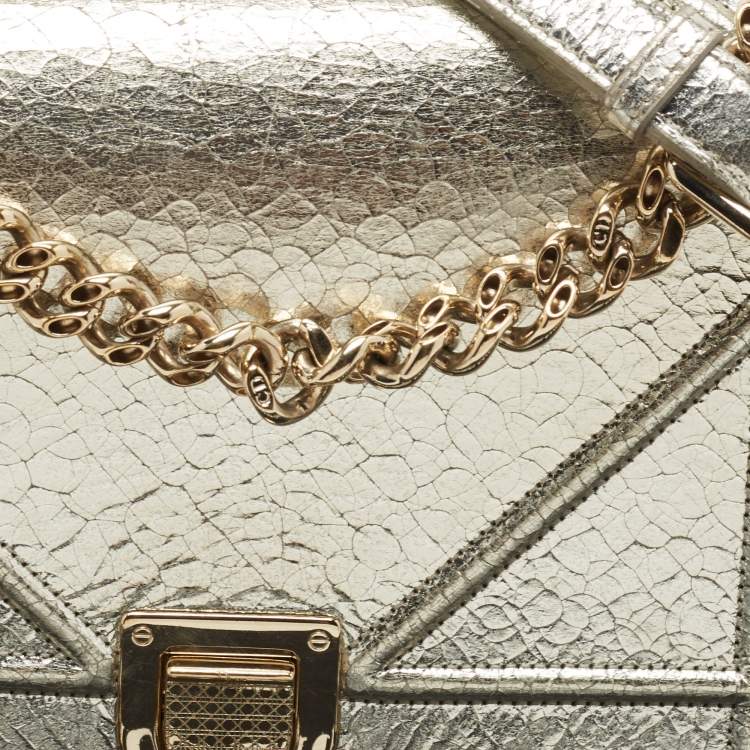 Pre Owned Dior Silver Leather Medium Diorama Flap Shoulder Bag