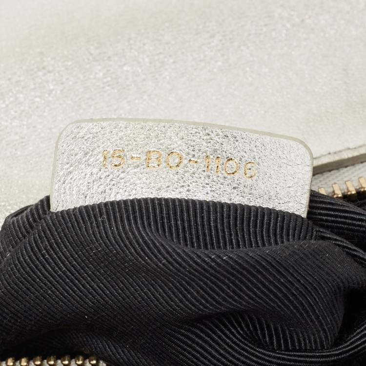 Pre Owned Dior Silver Leather Medium Diorama Flap Shoulder Bag