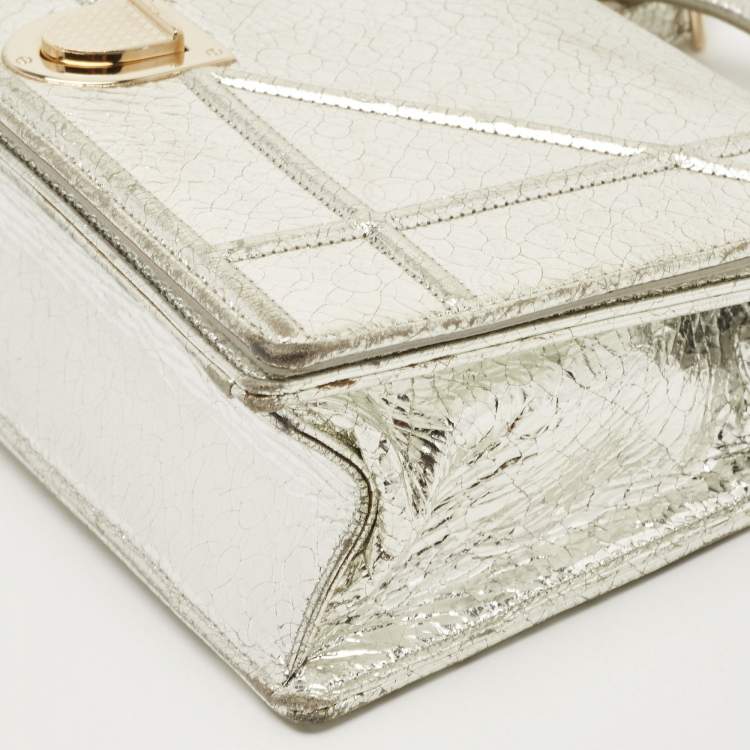 Pre Owned Dior Silver Leather Medium Diorama Flap Shoulder Bag