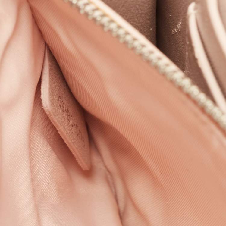 Pre Owned Dior Bronze Ceramic Effect Leather Diorama Wallet on Chain