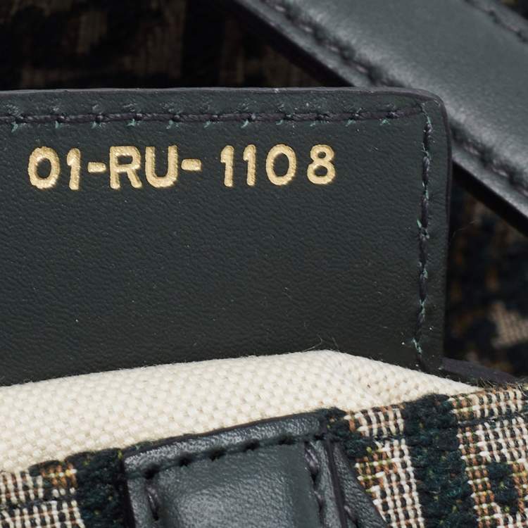 Pre Owned Dior Green Oblique Canvas and Leather Saddle Bag
