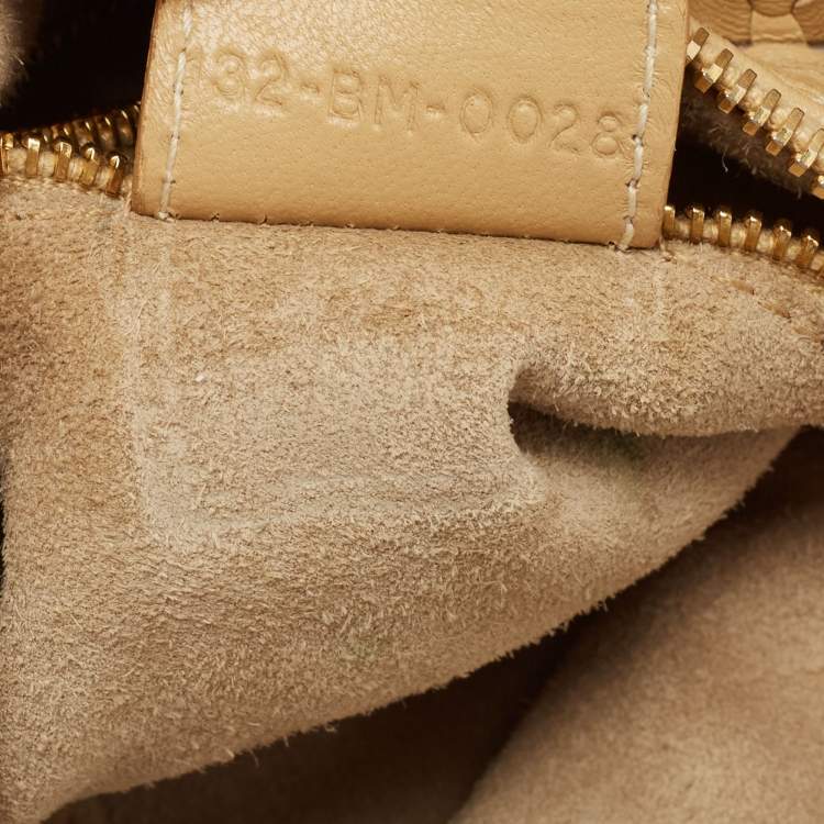 Pre Owned Dior Beige Woven Leather Hobo