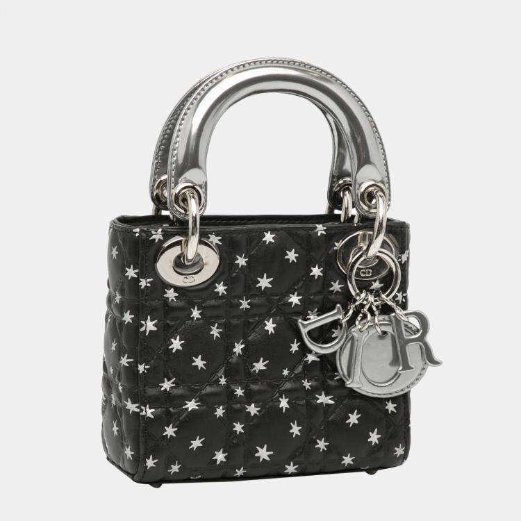 Pre Owned Dior Black Micro Cannage Lady Dior