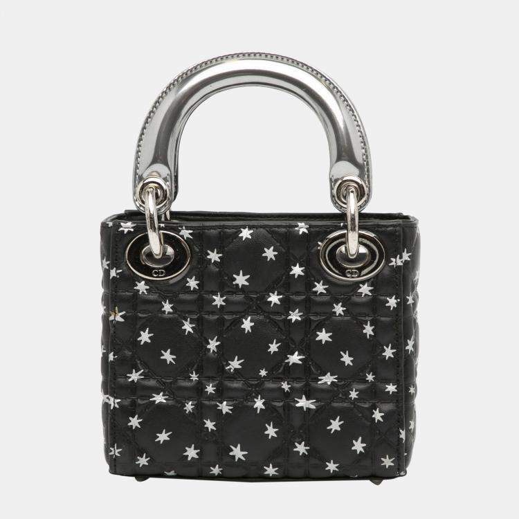 Pre Owned Dior Black Micro Cannage Lady Dior