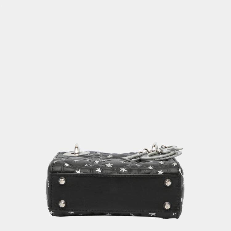 Pre Owned Dior Black Micro Cannage Lady Dior