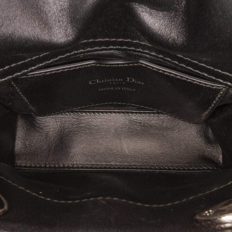 Pre Owned Dior Black Micro Cannage Lady Dior