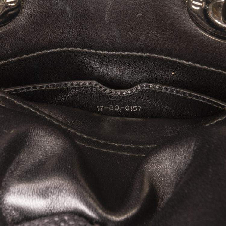 Pre Owned Dior Black Micro Cannage Lady Dior