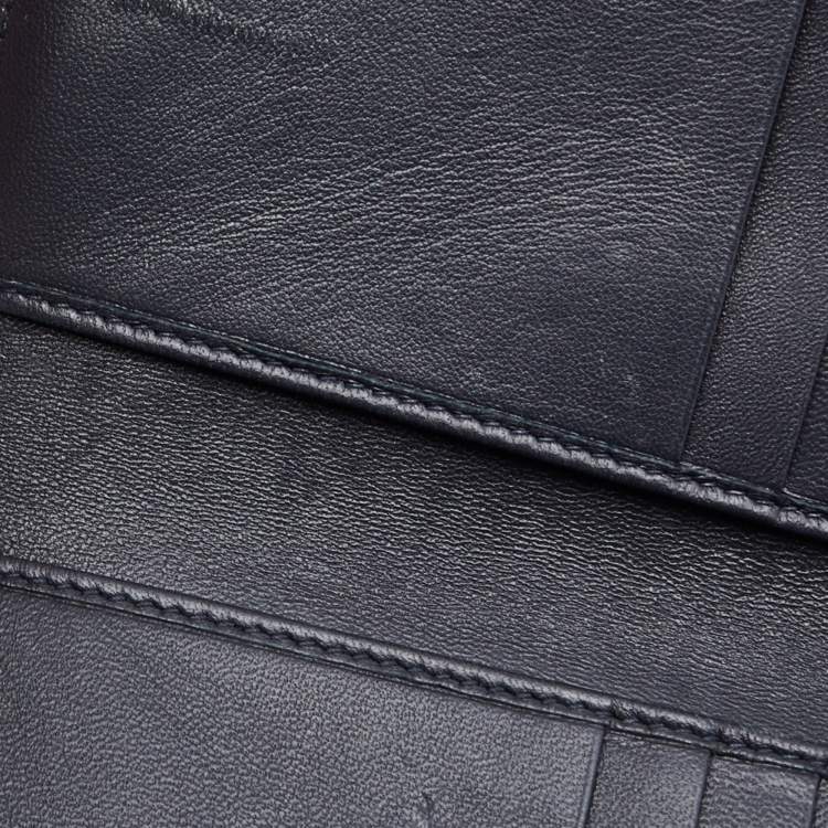 Pre Owned Dior Gold Micro Cannage Patent Leather Diorama Trifold Wallet