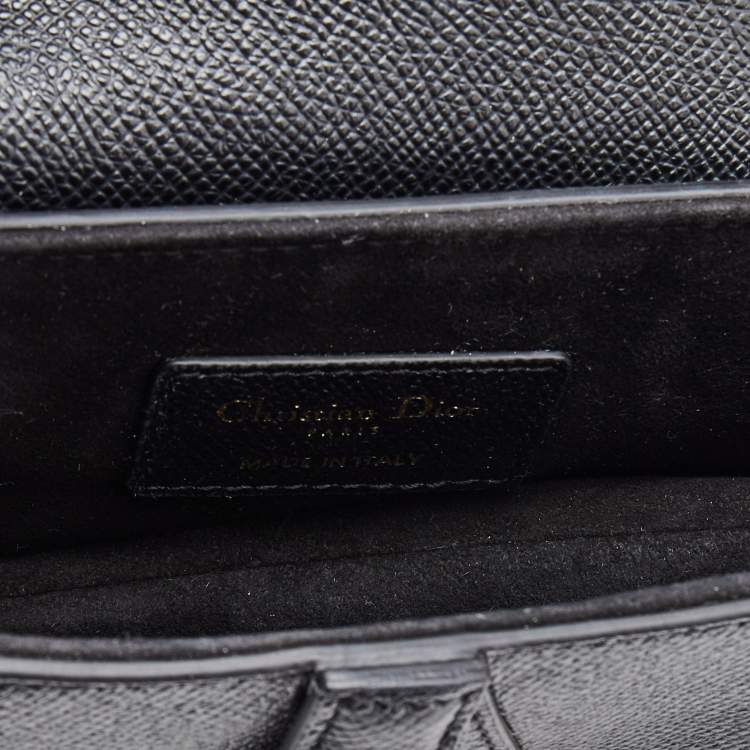 Pre Owned Dior Black Leather Mini Saddle Bag