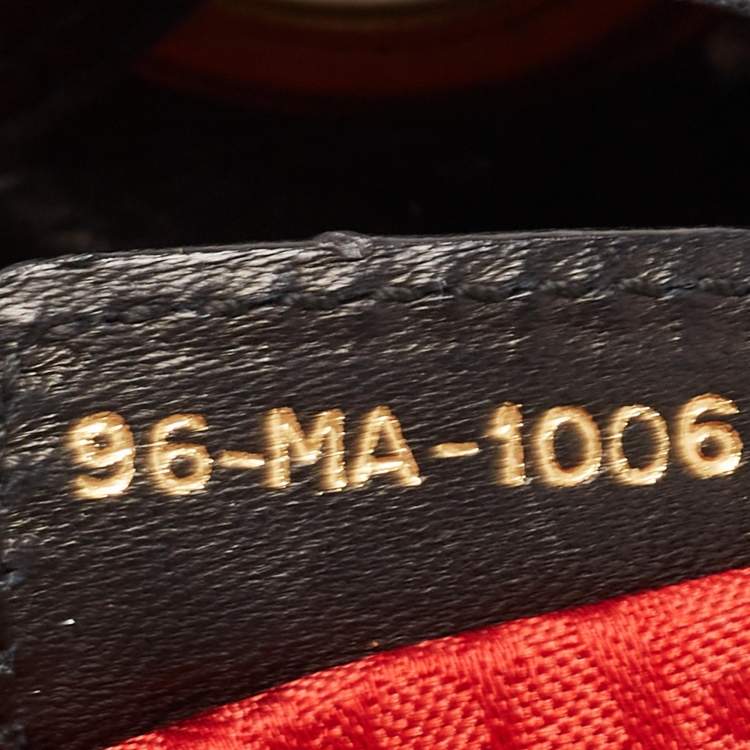 Pre Owned Dior Black Cannage Leather Drawstring Hobo