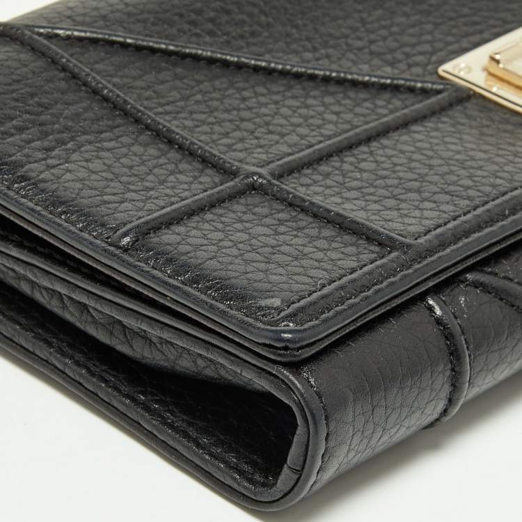 Pre Owned Dior Black Leather Diorama Wallet on Chain