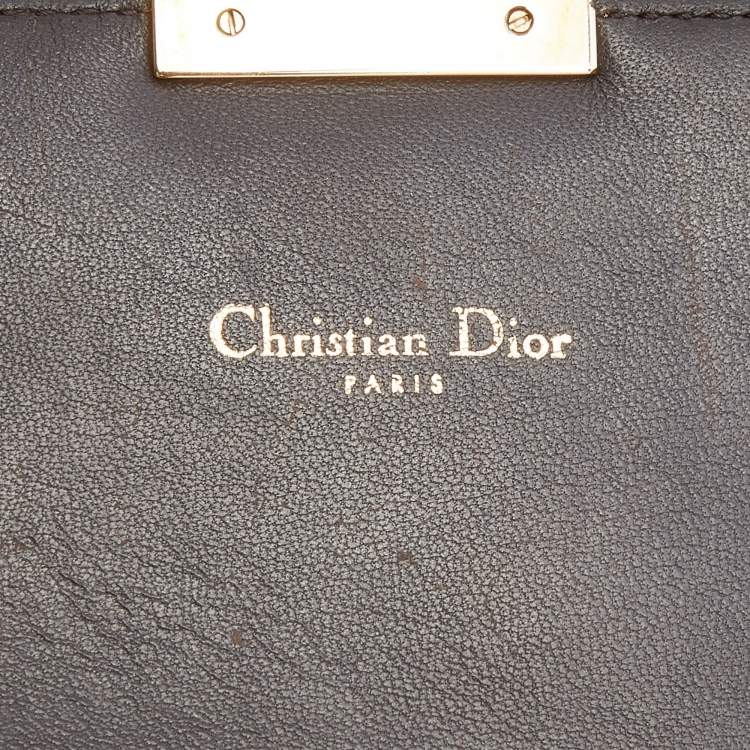 Pre Owned Dior Metallic Cannage Crinkled Leather Miss Dior Pouch Chain Bag