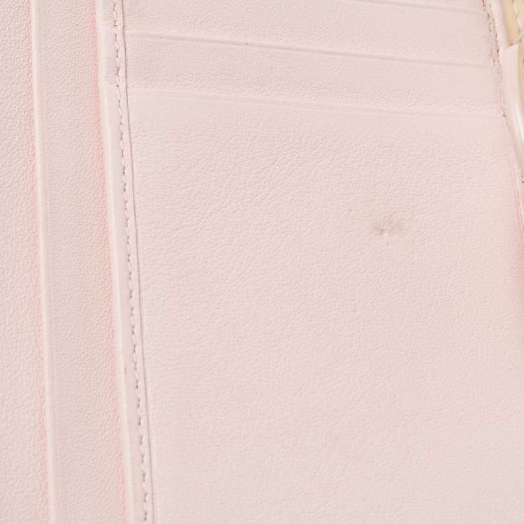 Pre Owned Dior Cream Cannage Patent Leather Lady Dior Flap Wallet