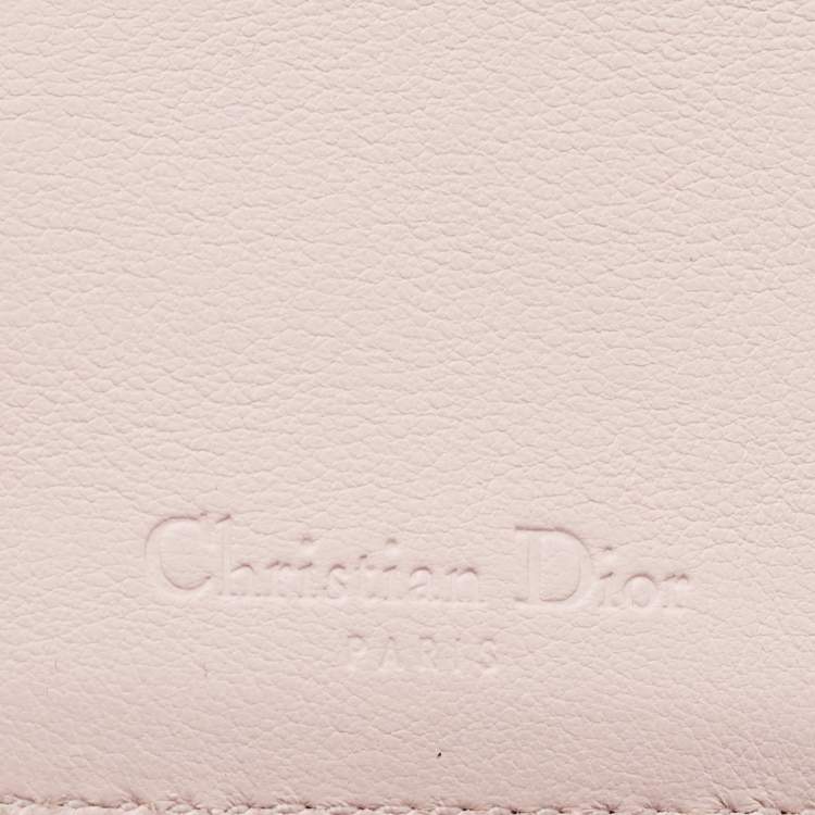 Pre Owned Dior Cream Cannage Patent Leather Lady Dior Flap Wallet