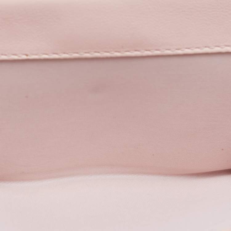 Pre Owned Dior Cream Cannage Patent Leather Lady Dior Flap Wallet