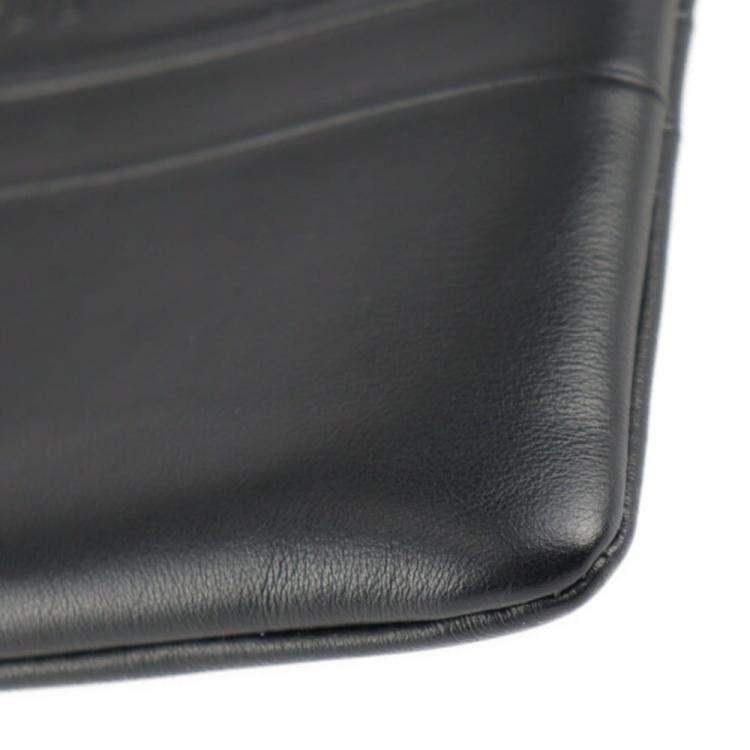 Pre Owned Dior Black Leather Strip Pouch