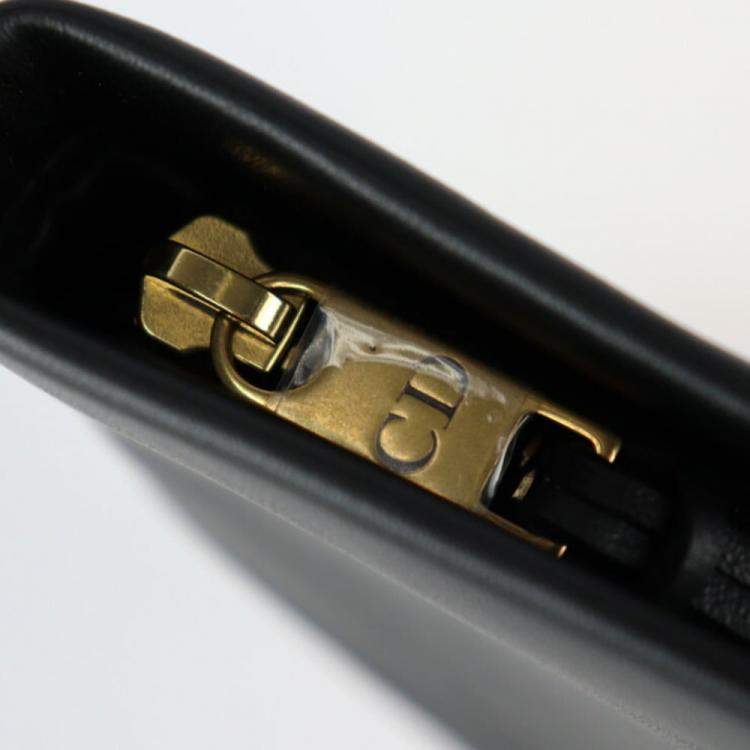 Pre Owned Dior Black Leather Strip Pouch